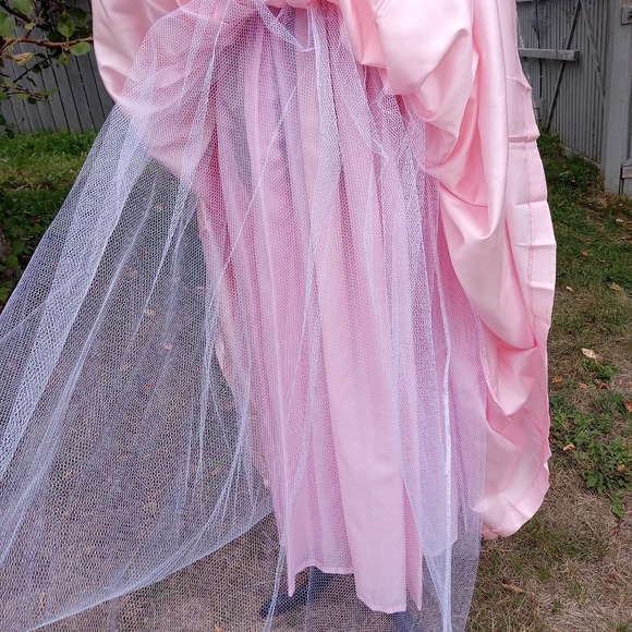 Vintage 1950s formal hand beaded pink  princess or Glinda good witch dress - Picture 7 of 8